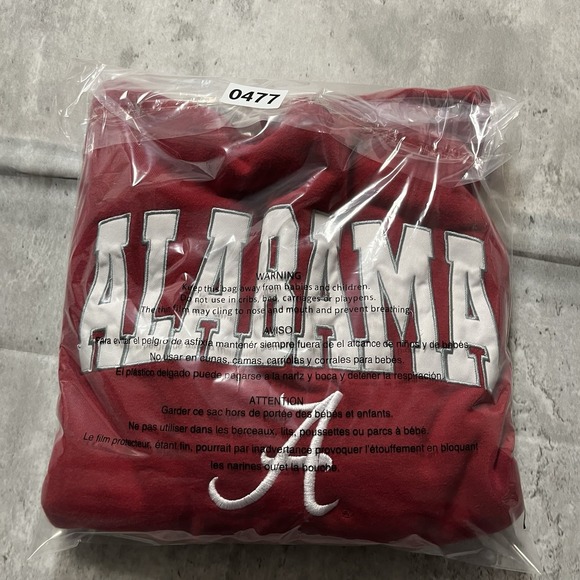 Alabama Crimson Tide Hoodie Sweatshirt Men Small Red Colosseum Pockets Spellout - Picture 11 of 11